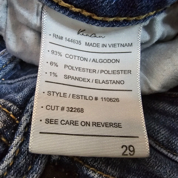 KanCan Jeans Women's 29 Cut Off Distress Button Fly Skinny High Rise Medium Wash - Picture 7 of 15